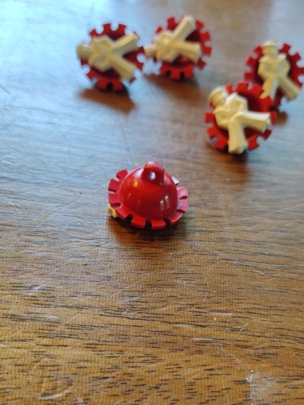 Vintage Red & White Sailor Buttons -  Set of 5 - Picture 2 of 3